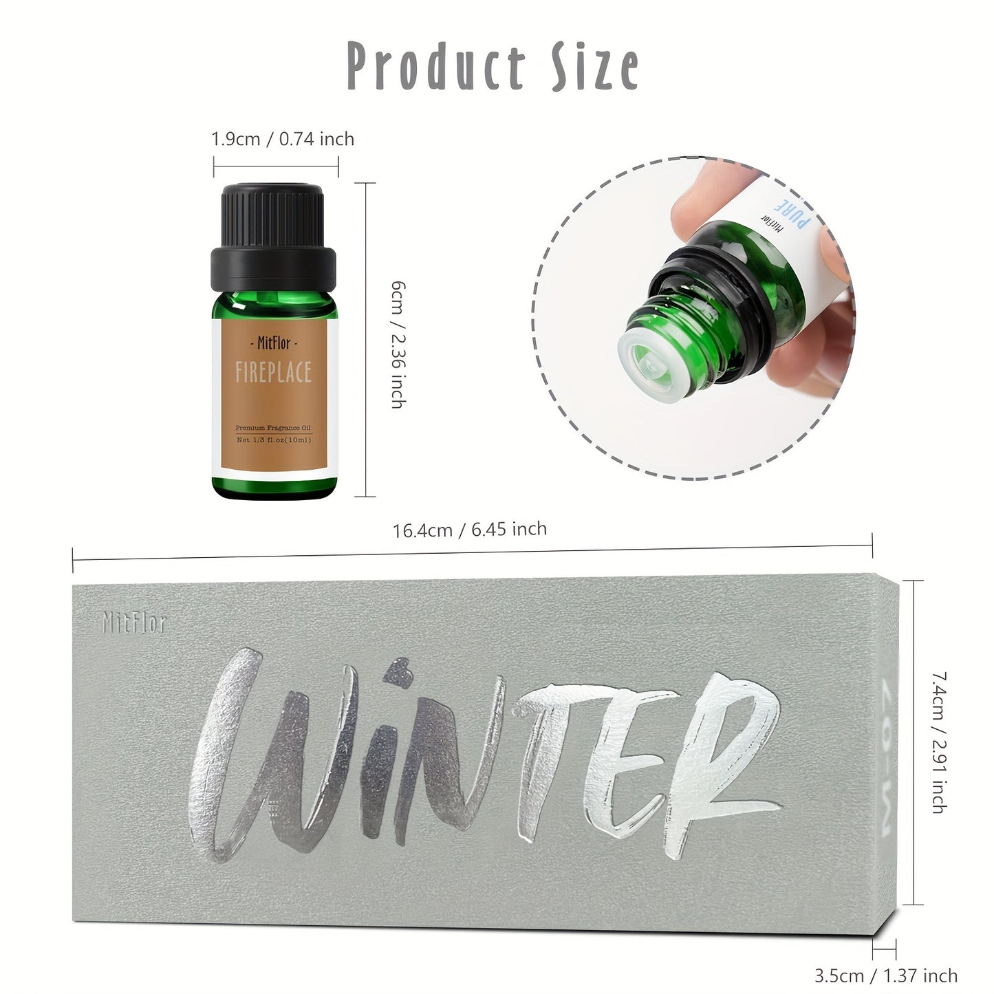 Aceites esenciales de invierno para difusores, 6 x10ml-bayas de invierno, canela de pan de jengibre, chimenea y más