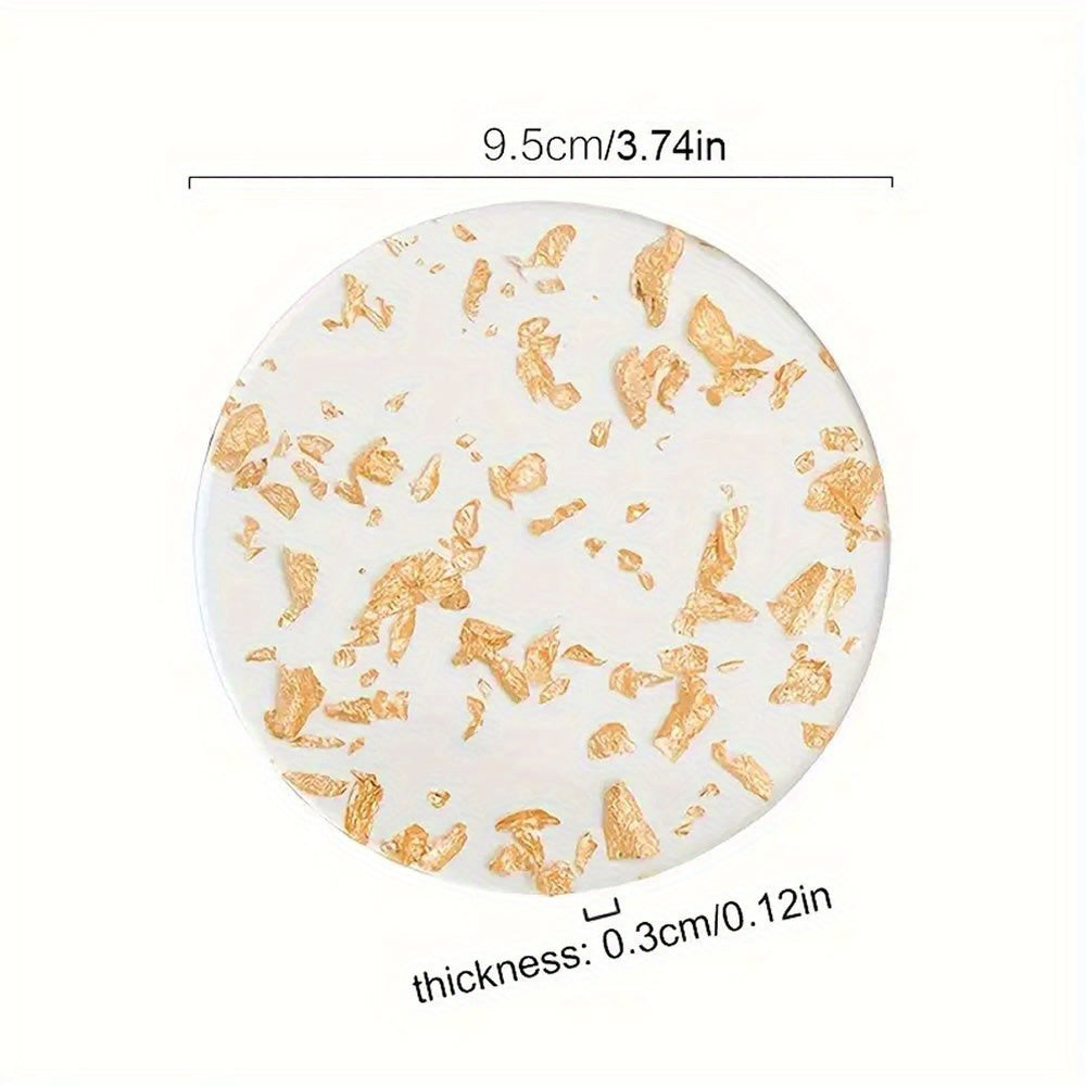 6 posavasos acrílicos de lámina dorada