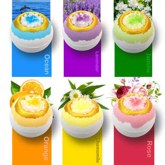 Juego de bombas de baño de 6 piezas con aceites esenciales