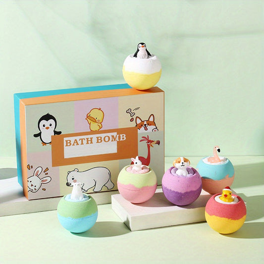 Juego de bombas de baño animales con figuras en miniatura