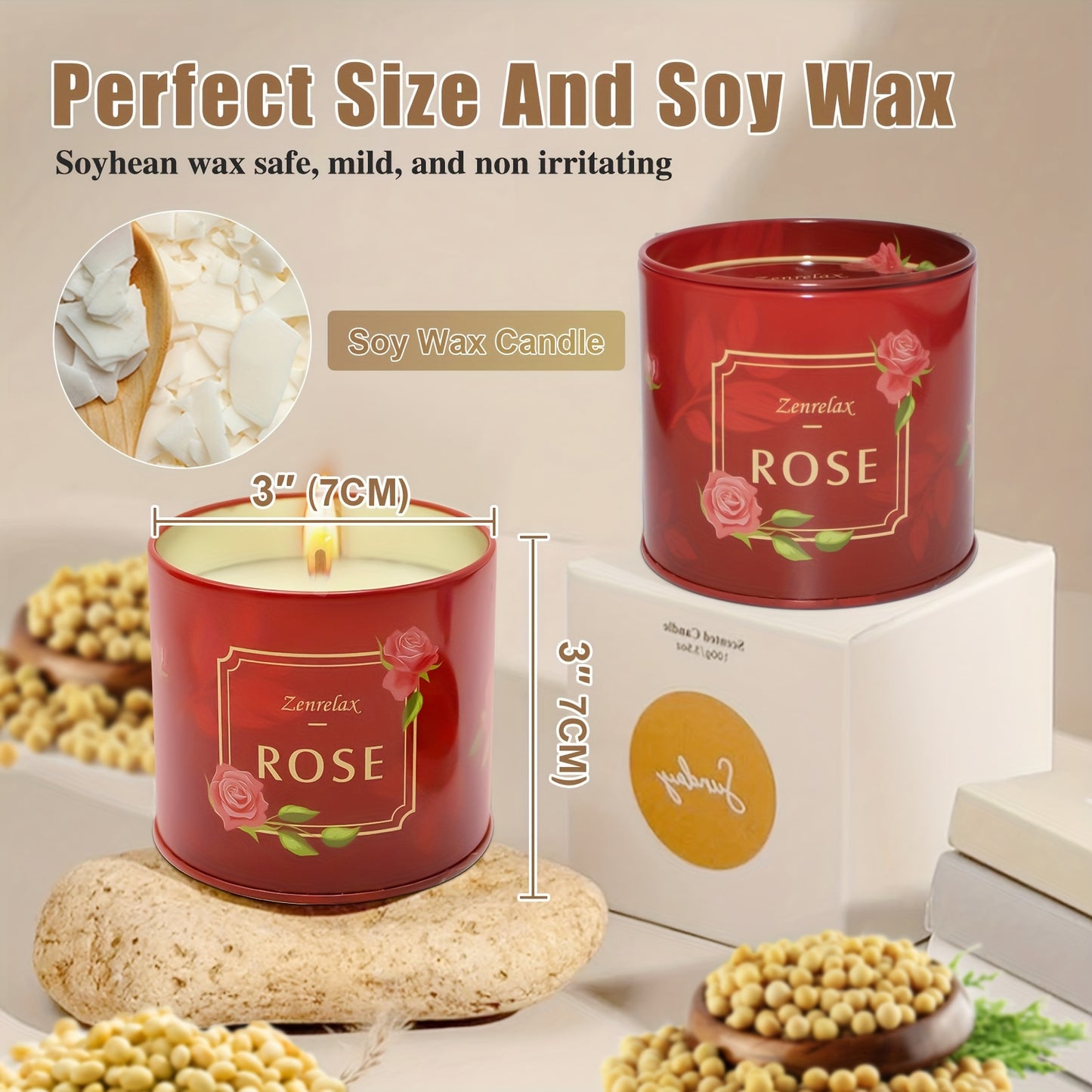 Sets 4piezas de velas perfumadas de soja natural