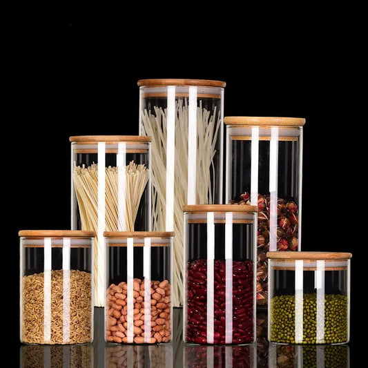 Frascos de vidrio con tapa