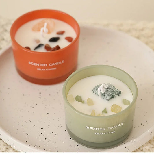 Velas perfumadas con cristales curativos