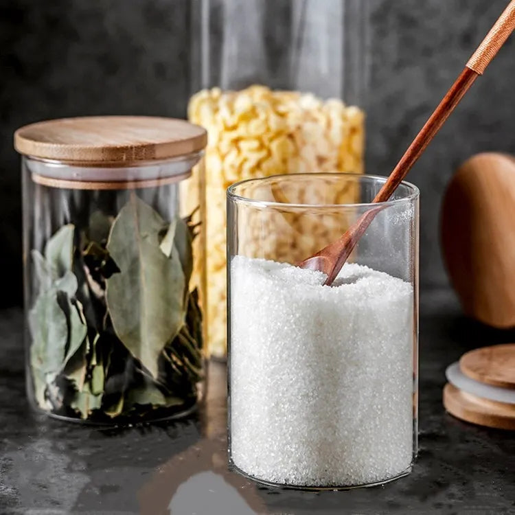 Frascos de vidrio con tapa