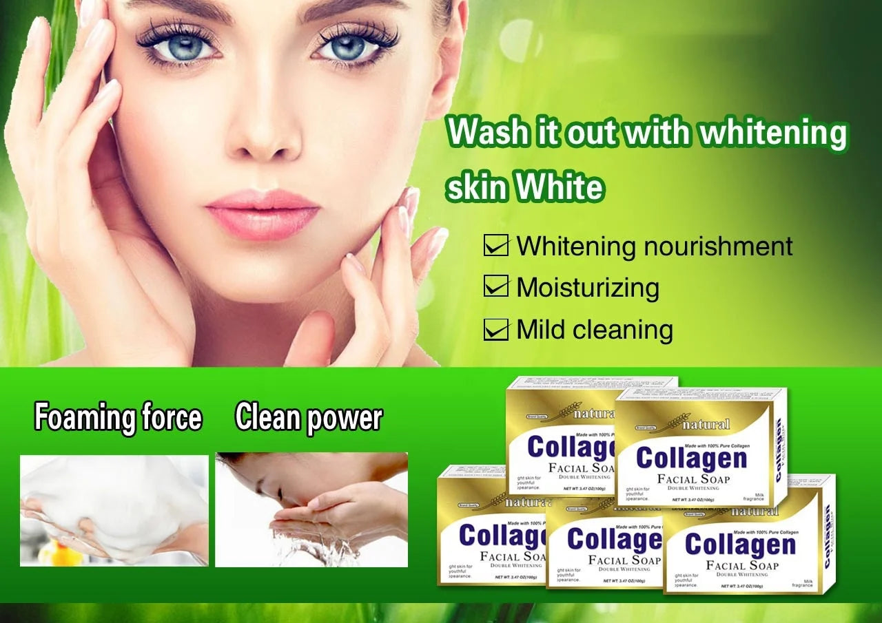 Jabón de baño corporal orgánico hecho a mano de colágeno