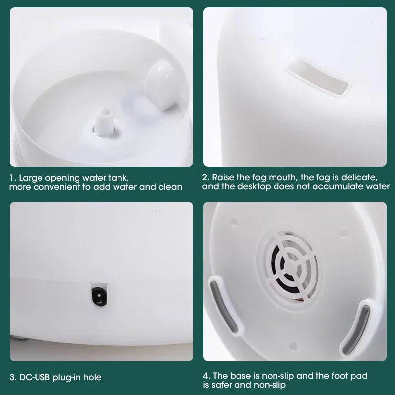 Humidificador de aire de 500 ml Difusor de aceites esenciales con luces nocturnas coloridas USB