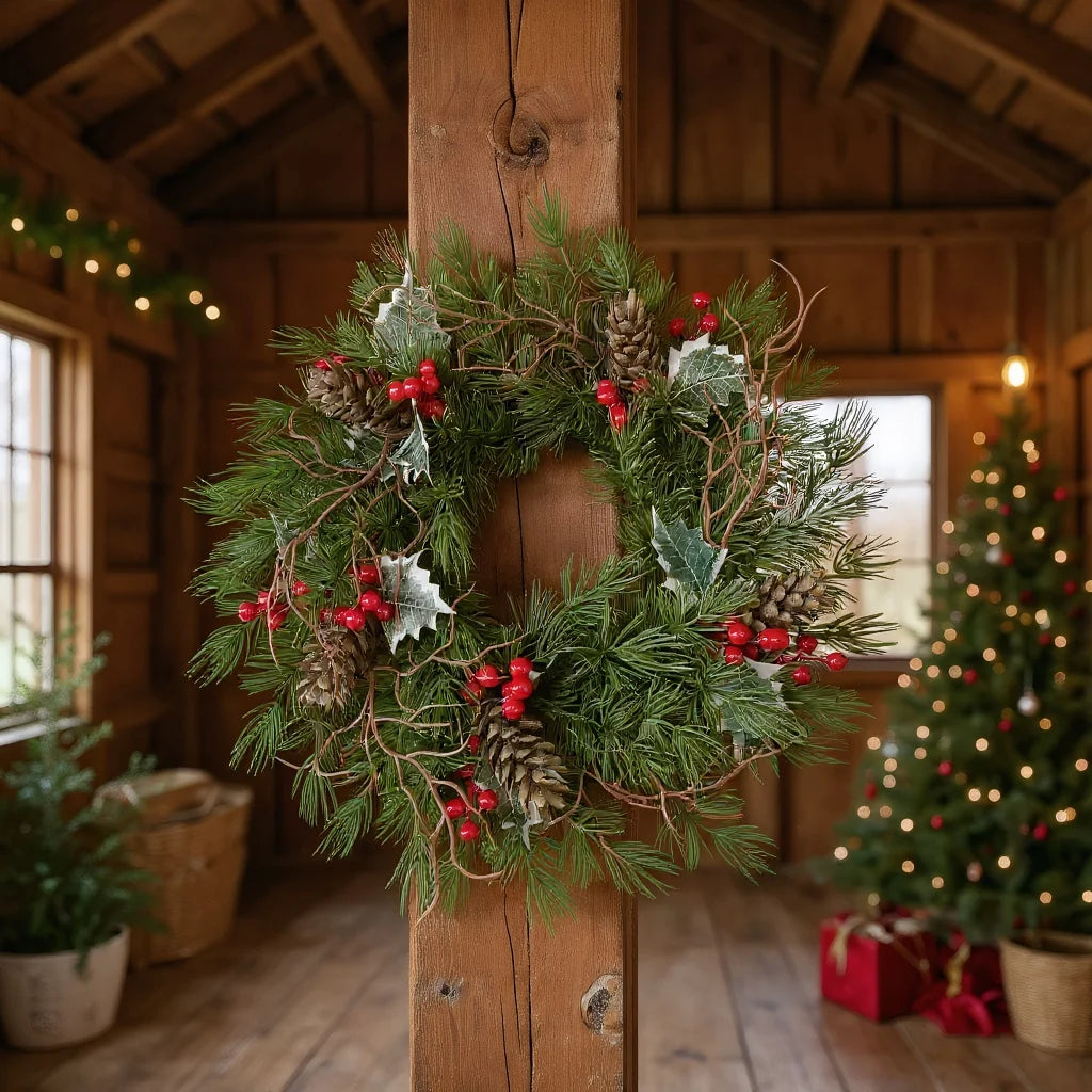 Guirnalda navideñas de bayas rojas