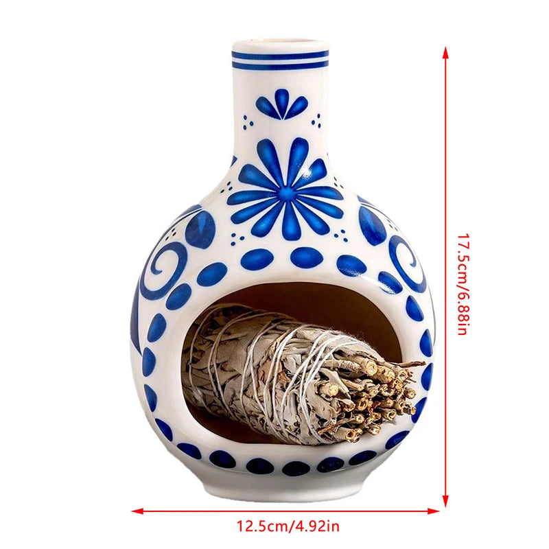 Quemador de cerámica hecho a mano para Palo Santo y Soporte de salvia