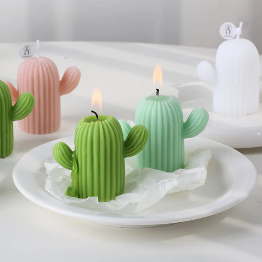 1PC Vela perfumada de cactus Cera de soja Velas aromáticas