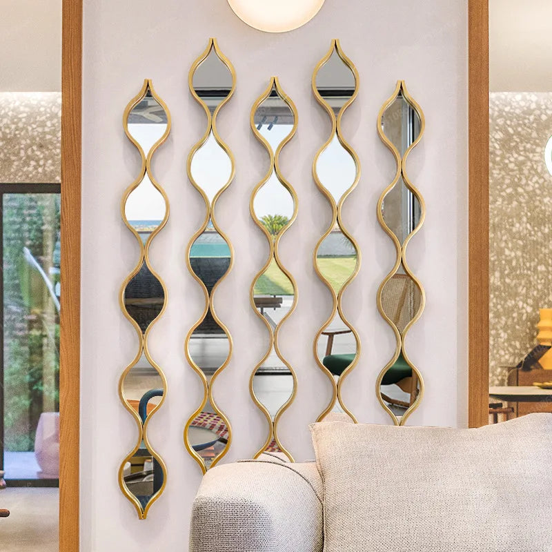 Espejo de pared de hierro forjado gota de agua