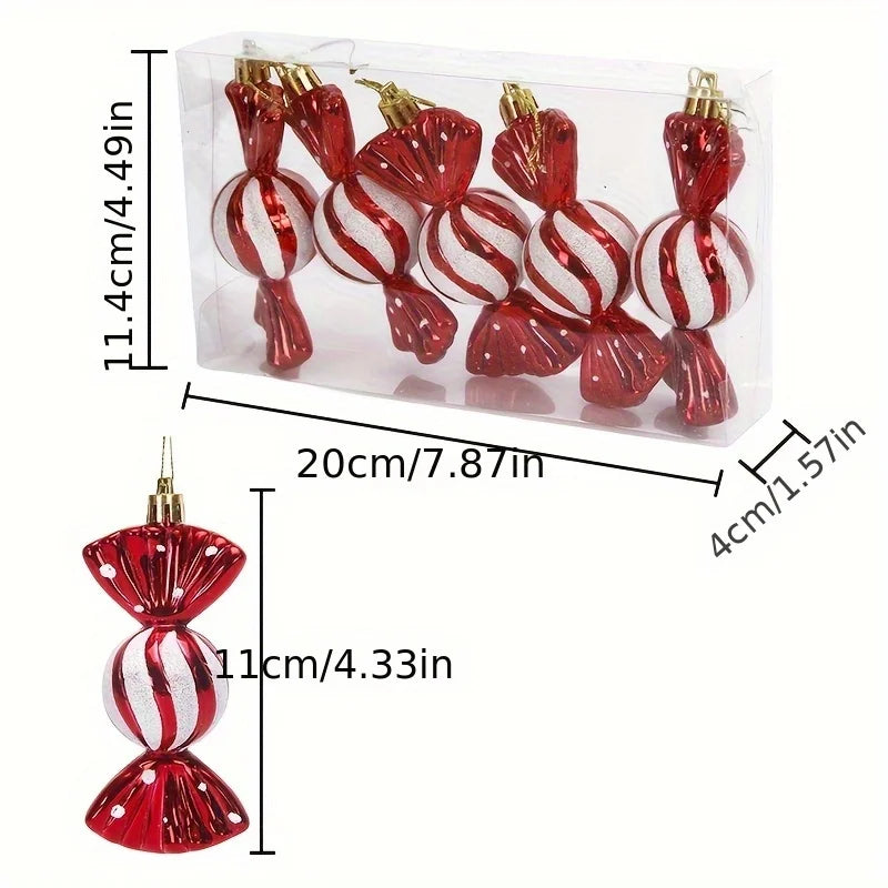 Pack of 5 Christmas candy tree ornaments