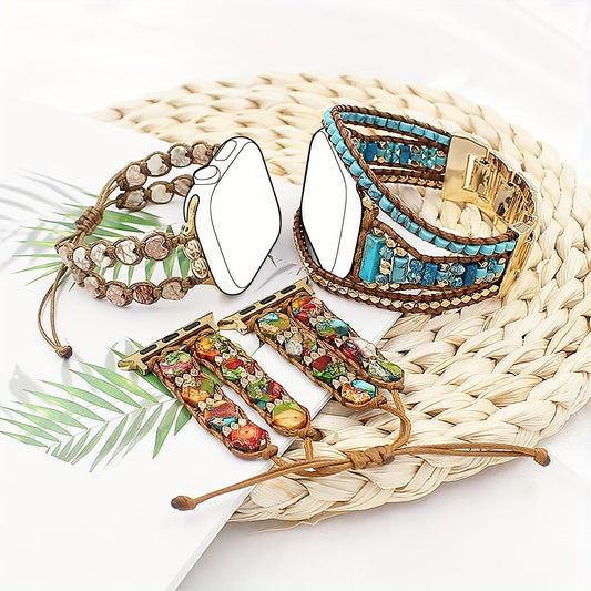 Correa de pulsera de reloj de piedra Boho compatible con Apple Watch