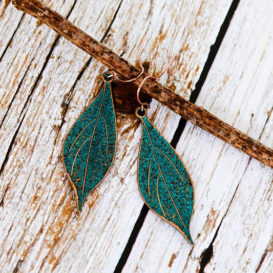 Pendientes colgantes de hoja de aleación de zinc de aleación boho vintage