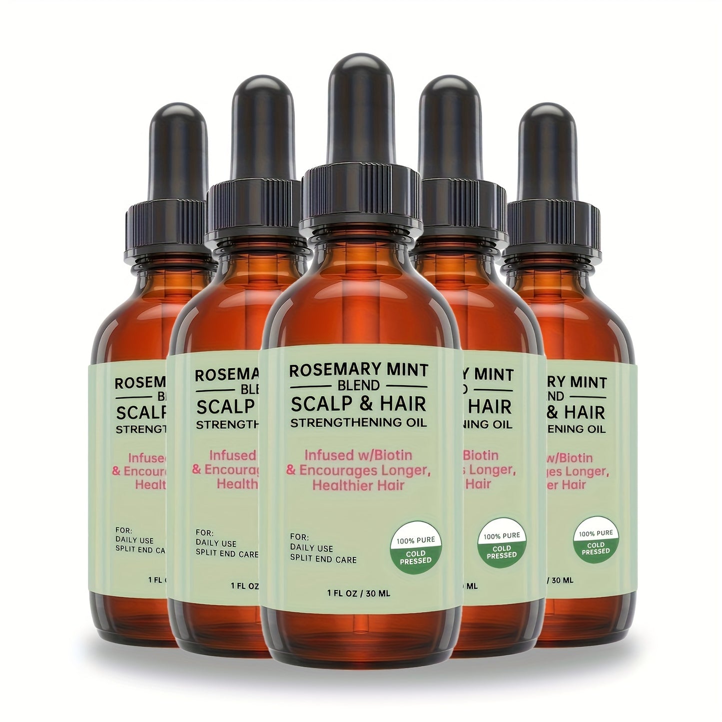 Aceite fortalecedor del cabello con menta, romero, biotina y aceites esenciales, tratamiento nutritivo para todo tipo de cabello