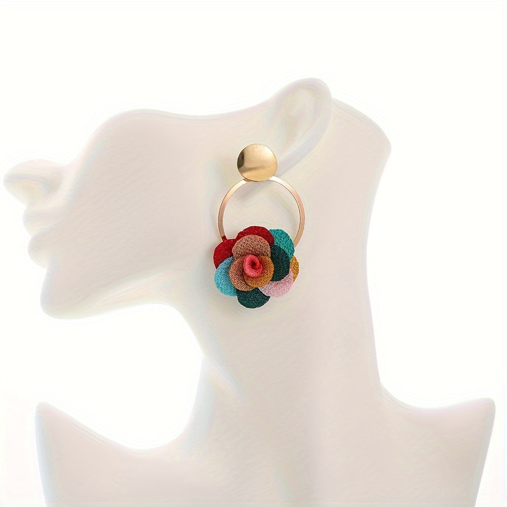 Elegant Bohemian Drop Earrings - Floral Design