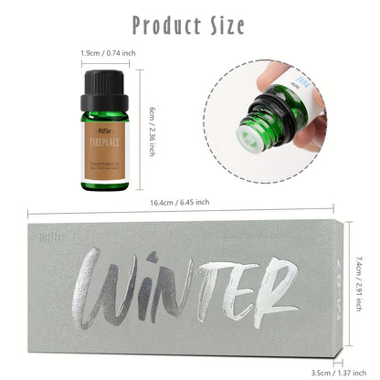 Aceites esenciales de invierno para difusores, 6 x10ml-bayas de invierno, canela de pan de jengibre, chimenea y más