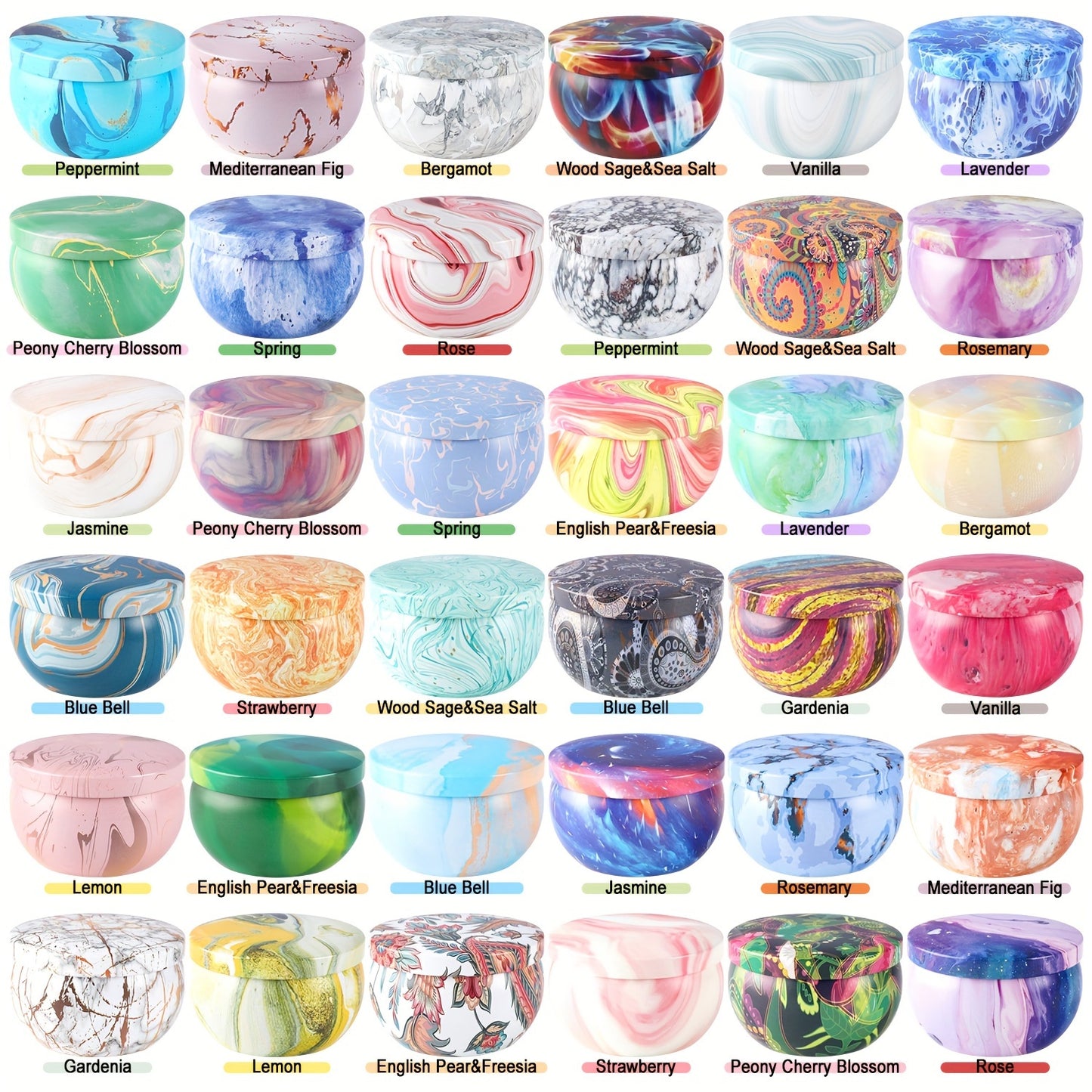 Paquete de 36 velas perfumadas de color mixto