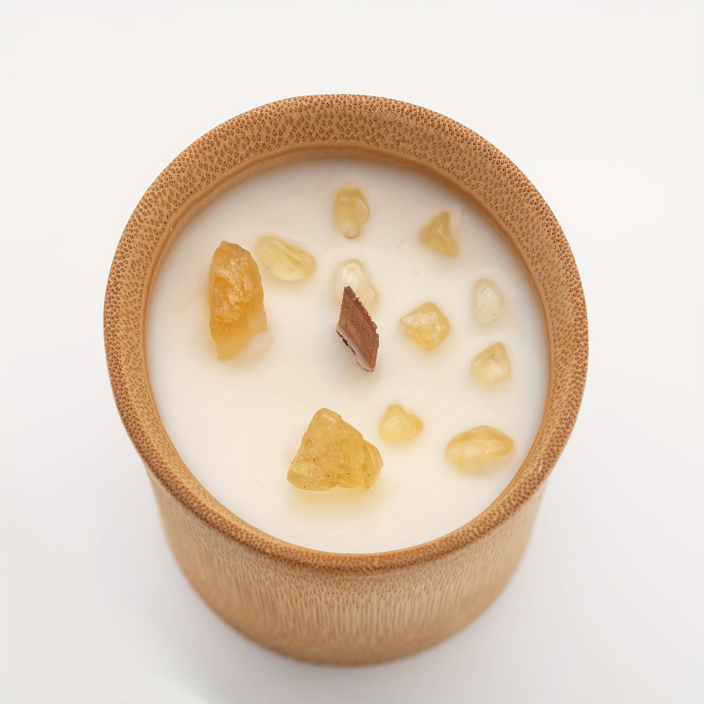 Vela de larga duración, velas únicas en tazas de bambú carbonizado