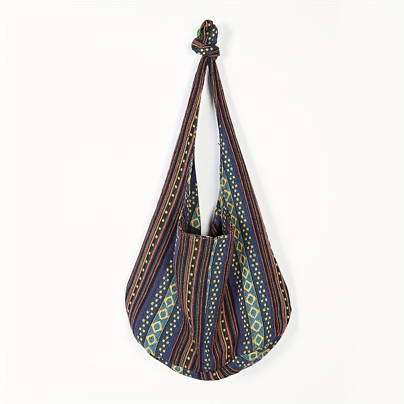 Bolso bandolera vintage de gran capacidad - Elegante de estilo bohemio con correa ajustable, múltiples bolsillos y construcción duradera