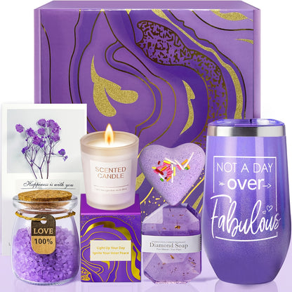 Caja De Regalo Para El Cuidado Del Baño - Incluye Taza, Bombas De Baño, Sales De Baño, Velas..!