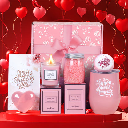 Regalos únicos de SPA para ella que lo tiene todo, ideas de regalos que incluyen taza, bomba de baño, sales de baño, velas, jabón.