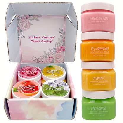 Exfoliante corporal de lujo de 4 piezas para una piel suave