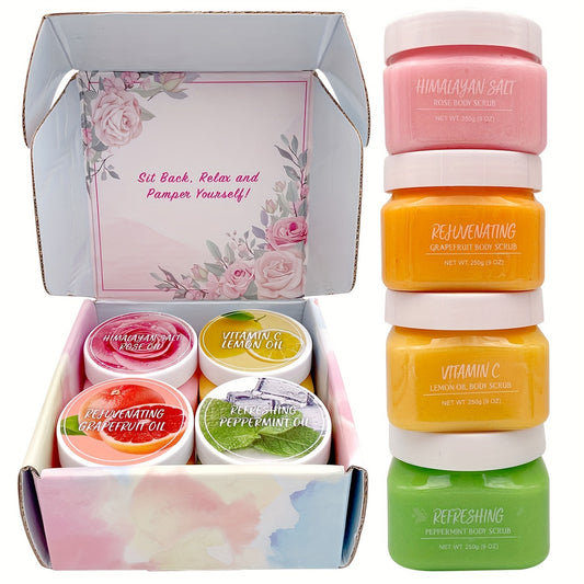 Exfoliante corporal de lujo de 4 piezas para una piel suave