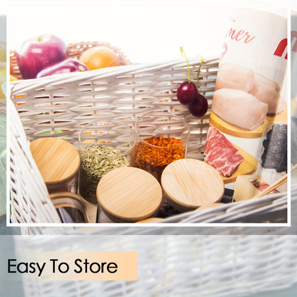 16 frascos grandes de vidrio con tapas de bambú - Contenedores herméticos aptos para lavavajillas