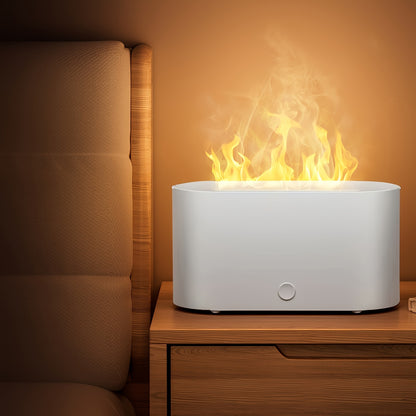 Humidificador y difusor con luz LED de llama simulada de 7 colores