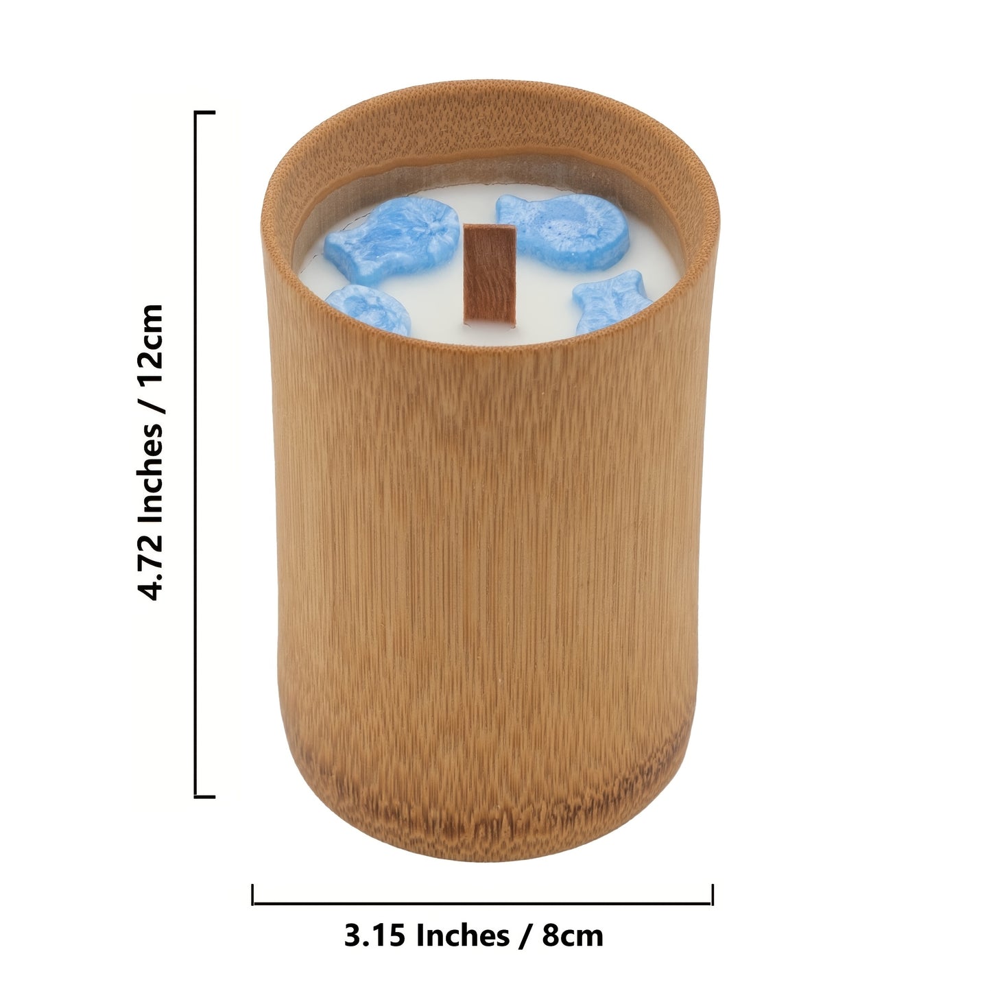 Velas perfumadas de tarro de bambú carbonizado grandes