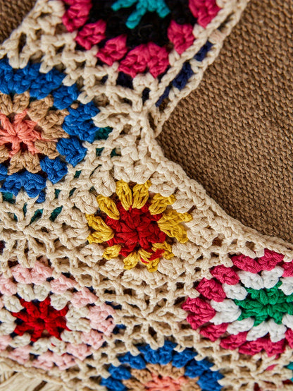 Top de bikini con flecos de ganchillo Boho Chic