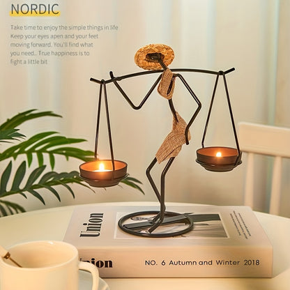 Portavelas de hierro creativo de 1 pieza