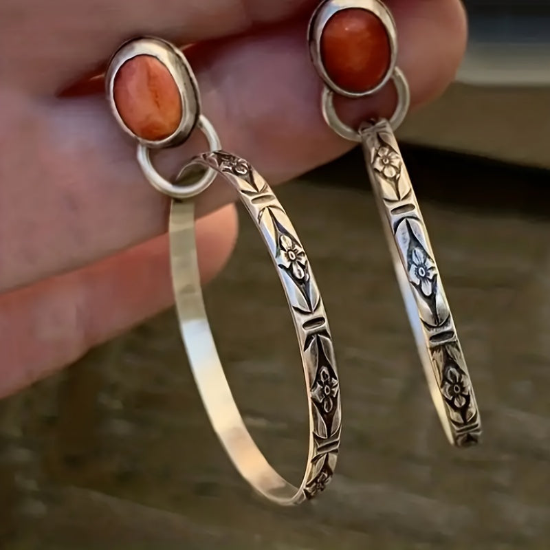 Pendientes de aro boho vintage