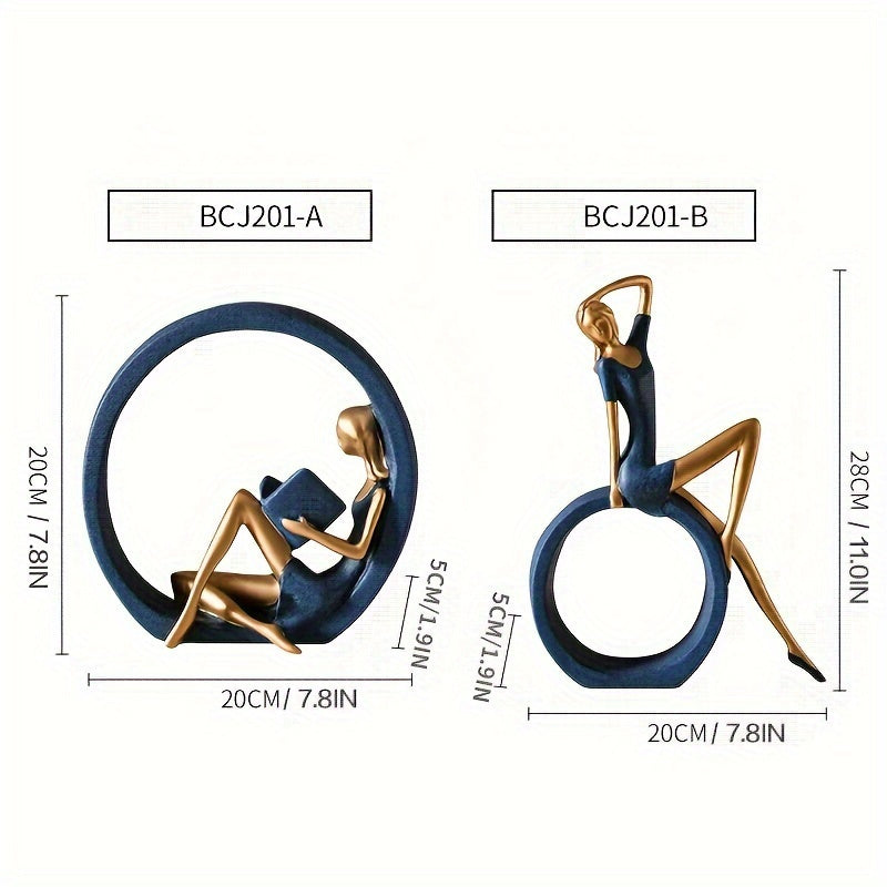 2 piezas de figuras artísticas, decoración del hogar