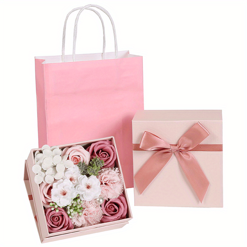 Juego de flores de jabón de baño en caja de regalo