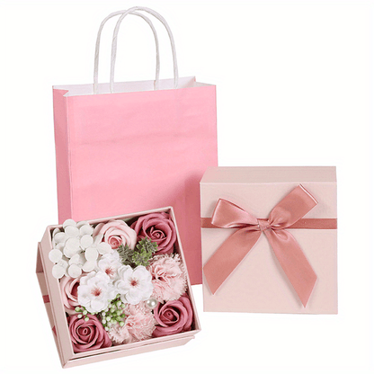 Juego de flores de jabón de baño en caja de regalo