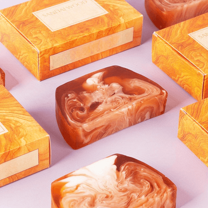 Jabón de aceite esencial de madera de agar y sándalo - Hecho a mano, lavado corporal y facial hidratante para todo tipo de piel, sin parabenos