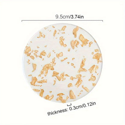 6 posavasos acrílicos de lámina dorada