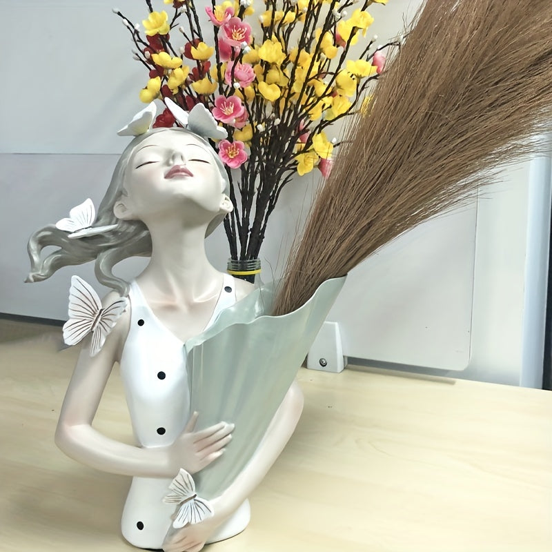 Jarrón niña mariposa