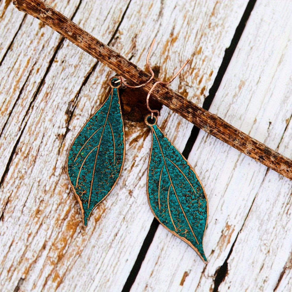 Pendientes colgantes de hoja de aleación de zinc de aleación boho vintage