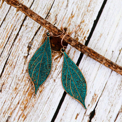 Pendientes colgantes de hoja de aleación de zinc de aleación boho vintage