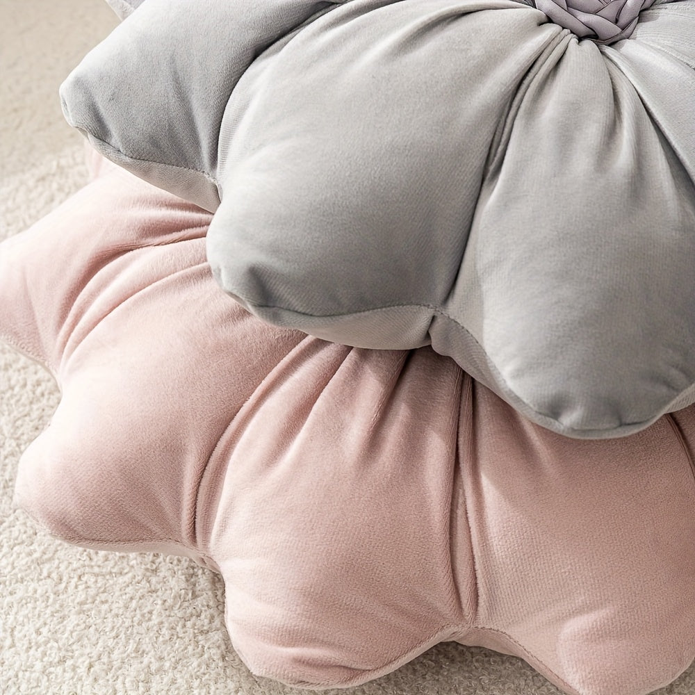 Lujosa almohada de terciopelo en forma de flor con núcleo de almohada