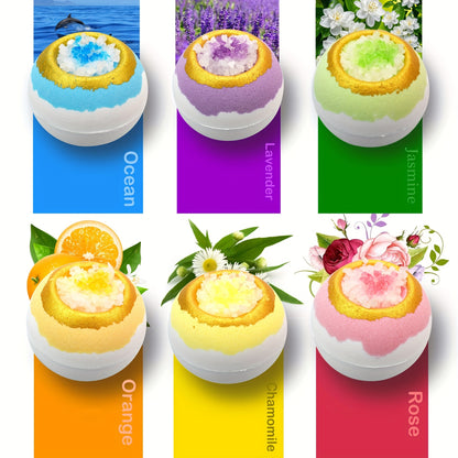 Juego de bombas de baño de 6 piezas con aceites esenciales