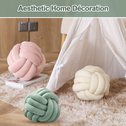 Almohada de bola de nudo suave hecha a mano