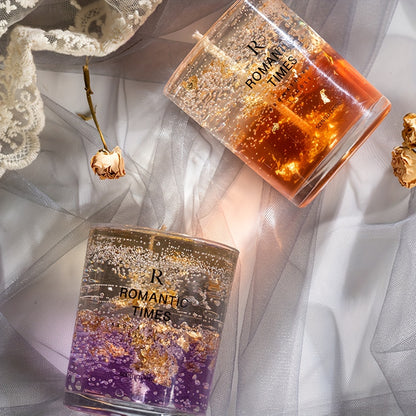 ROMANTICA Vela de soja perfumada floral con flores reales y aceites esenciales - Fragancia relajante, tiempo de quema de 50 horas, frasco de vidrio elegante