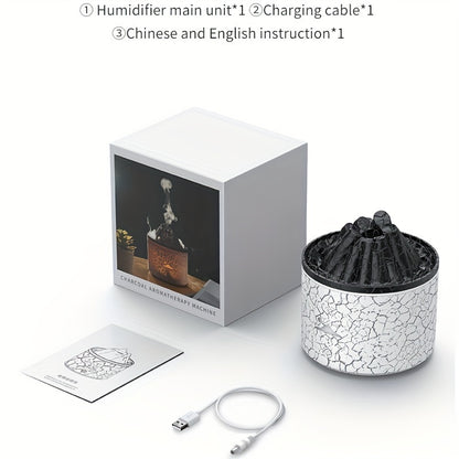 Difusor de aceites esenciales de volcán con luz colorida, humidificador de aire USB