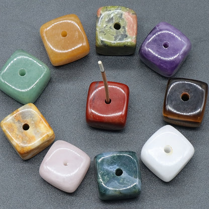 10 Soportes de incienso cuadrados de piedra de ágata natural al azar