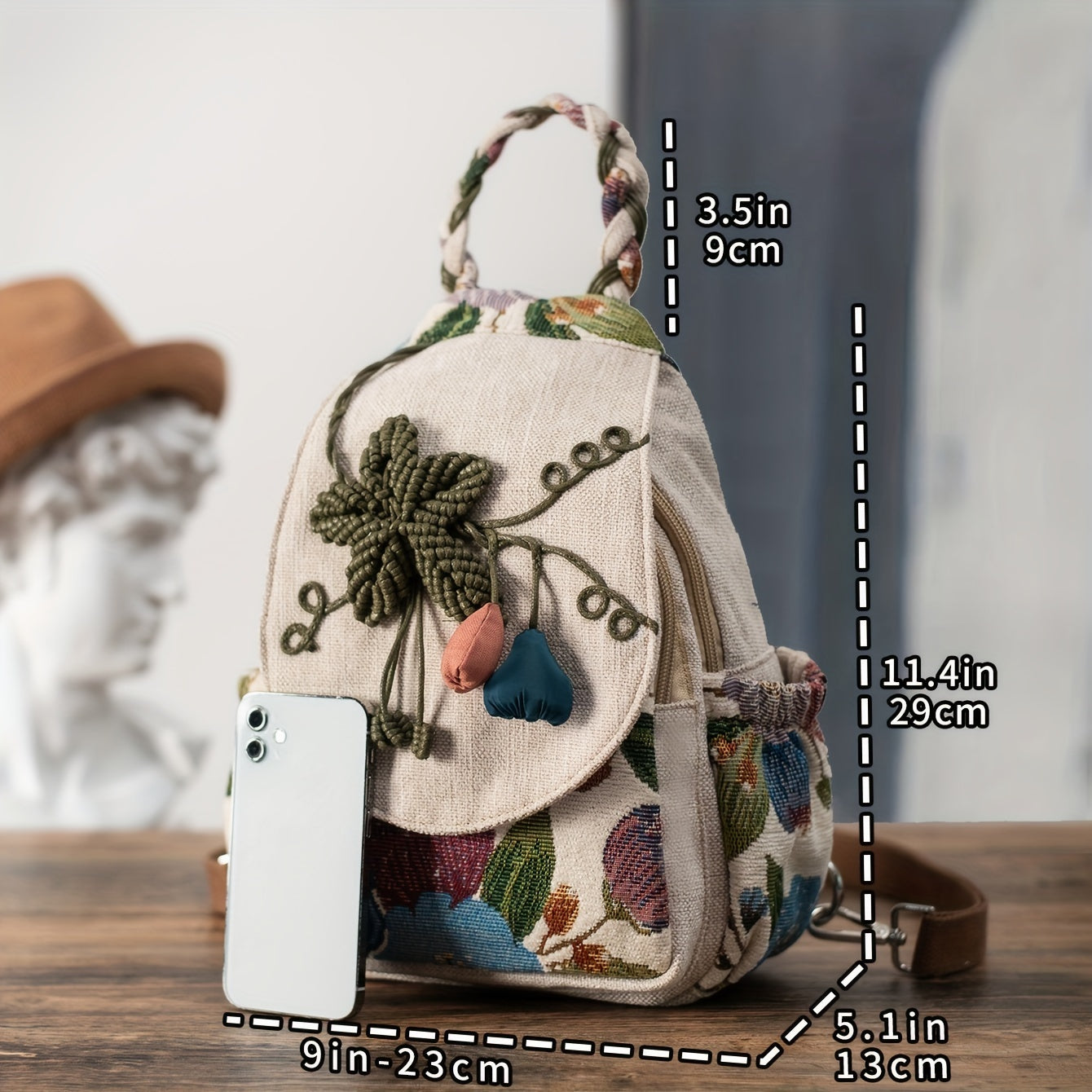 Mochila de estilo étnico vintage