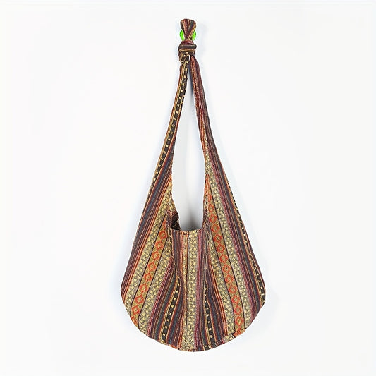 Bolso bandolera vintage de gran capacidad - Elegante de estilo bohemio con correa ajustable, múltiples bolsillos y construcción duradera