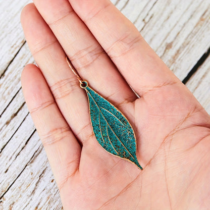 Pendientes colgantes de hoja de aleación de zinc de aleación boho vintage